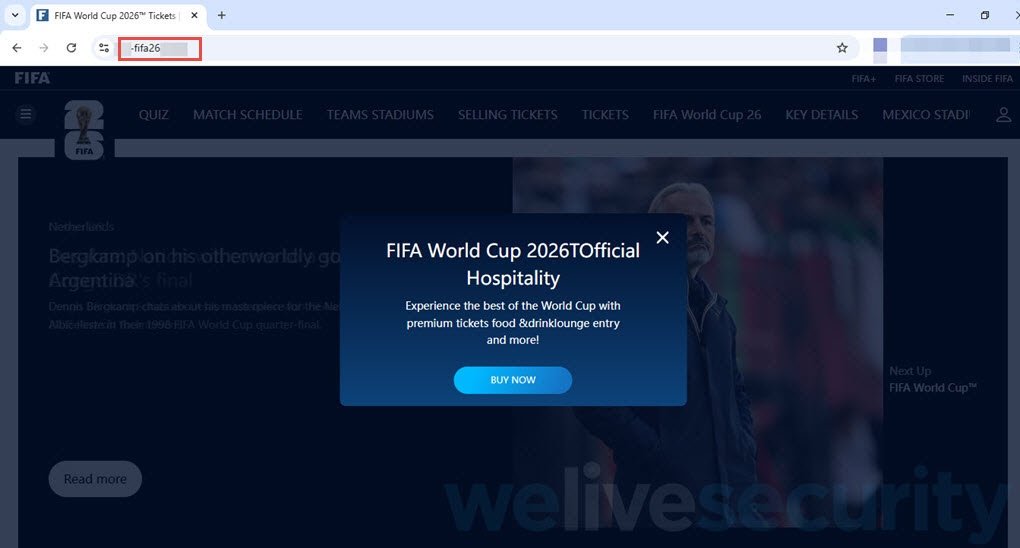 Eset sitios falsos FIFA