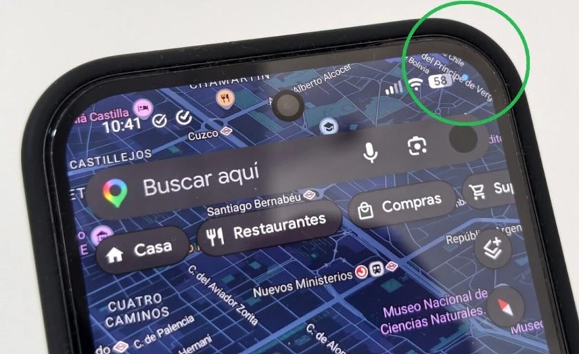 punto azul en el telefono movil